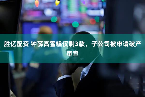 胜亿配资 钟薛高雪糕仅剩3款，子公司被申请破产审查